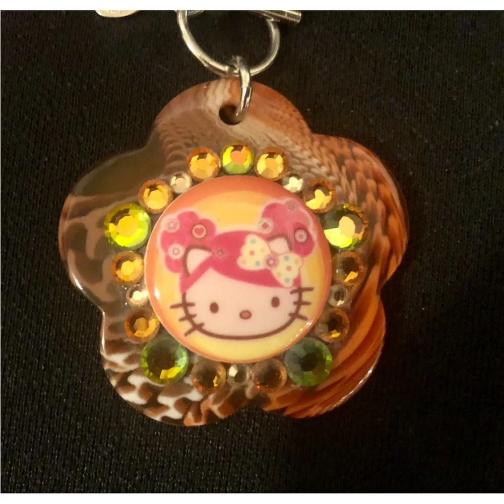 🤩 *TARINA TARANTINO* ORANGE W/ RHINESTONES HELLO KITTY NECKLACE!🤩 - Picture 4 of 4